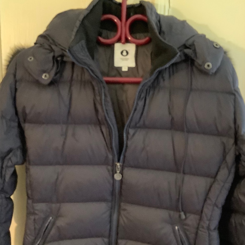 Navy Snowman Puffer Coat M - Picture 2 of 9